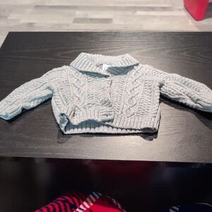 Janie and Jack Light Gray Cable Knit Sweater